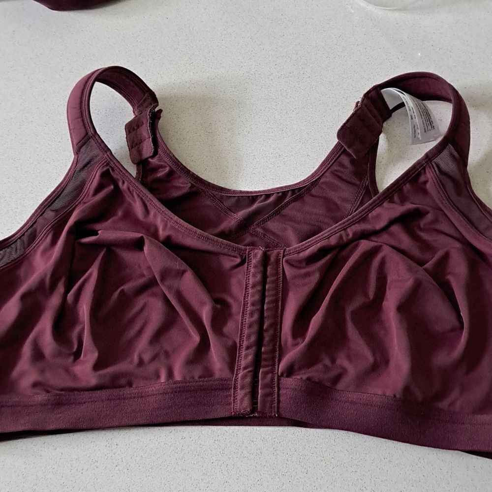 Delimira Bra X-Shaped Back Support Posture Sports Front Closure Wire Free 46DD - Picture 7 of 12